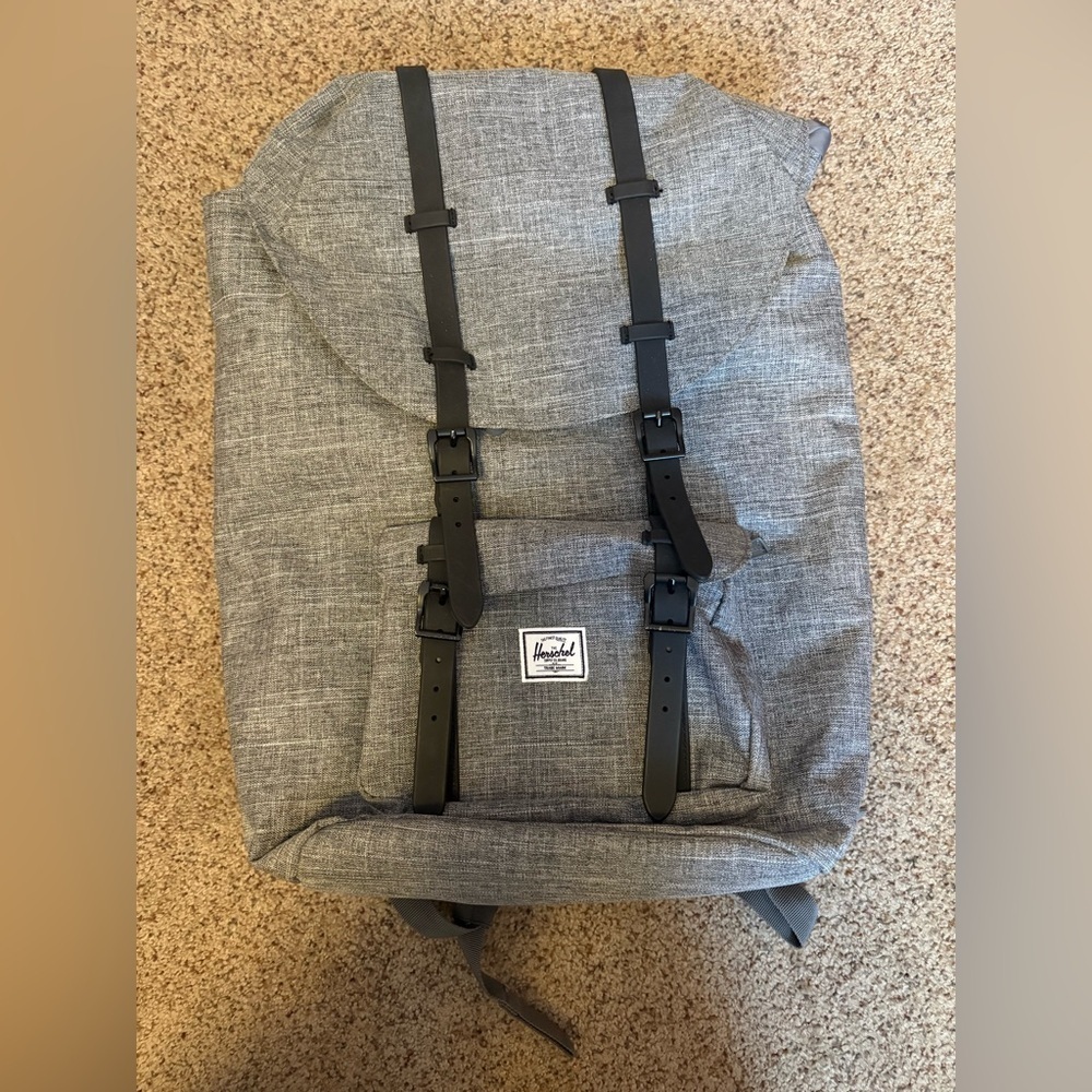 Herschel Little America™ Backpack - 30L with red and white striped liner. NWOT
